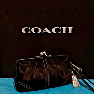 Coach Kisslock Swarovski Crystal Wristlet Wallet Clutch